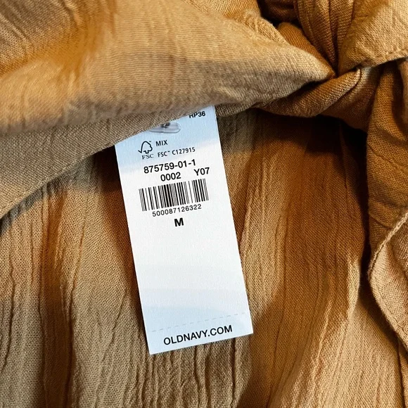 Old Navy Puff-Sleeve Tie-Back Cut-Out Mini Swing Dress for Women - Picture 2 of 3